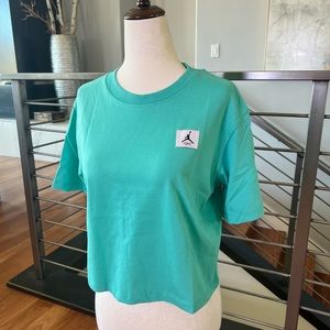 Jordan Nike Essentials Boxy 2 Cropped Logo T-Shirt - Teal